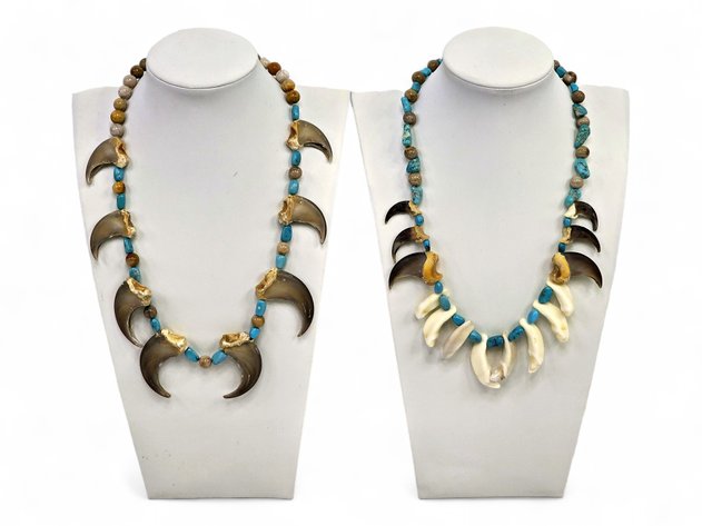 Black Bear Claw, Wolf Claw, Wolverine Canine & Turquoise Necklaces