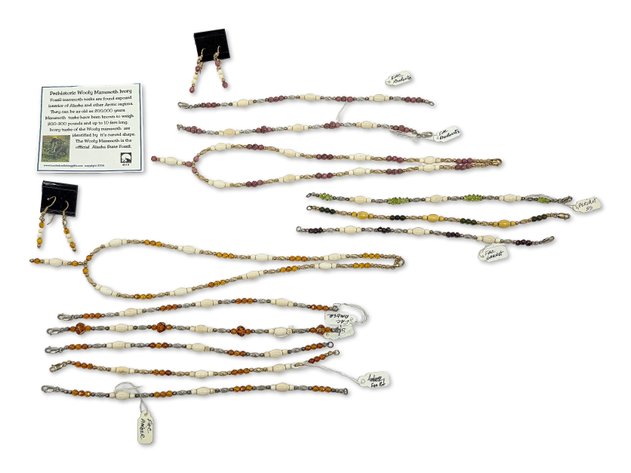Mammoth Ivory Beaded Necklaces, Bracelets & Earrings