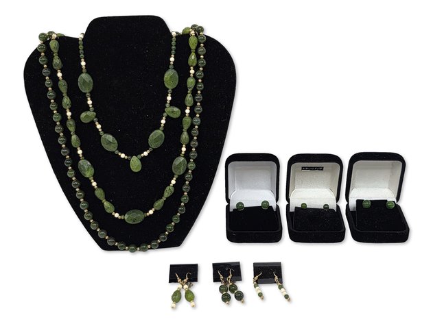 Jade & Mammoth Ivory Necklaces & Earrings