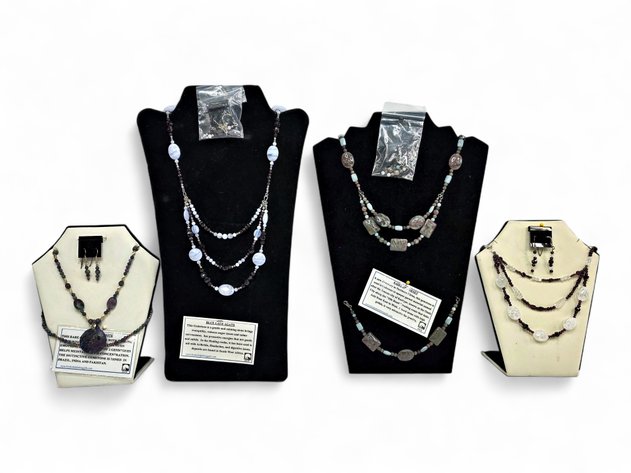 Ruby in Kyanite, Blue Lace Agate, Kashgar Garnet & More Necklaces, Bracelets & Earrings