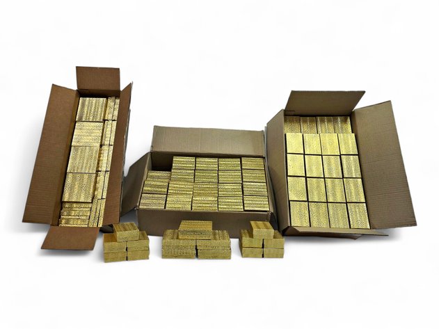 334x Gold-Colored Cardboard Jewelry Boxes