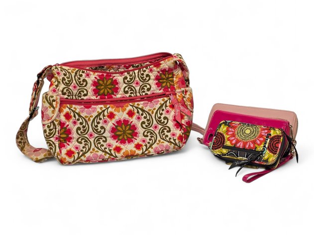 Vera Bradley Bag & Wallet, LC Lauren Wallet & Pink Wallet/Phone Case Combo
