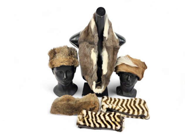 Squirrel Fur Scarf, Mink Fur Neck Warmers & Fur Hats