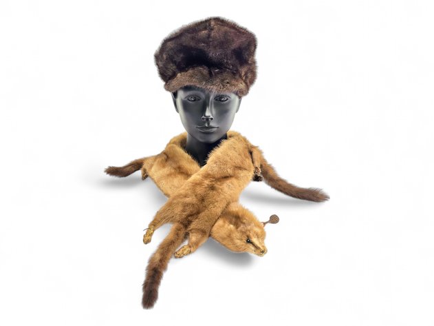 Mink Fur Beret & Whole Mink Stole