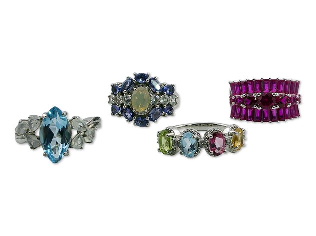 Sterling Silver Rings w/ Opal, Tanzanite, Pink Sapphire & More - Size 7 & 8