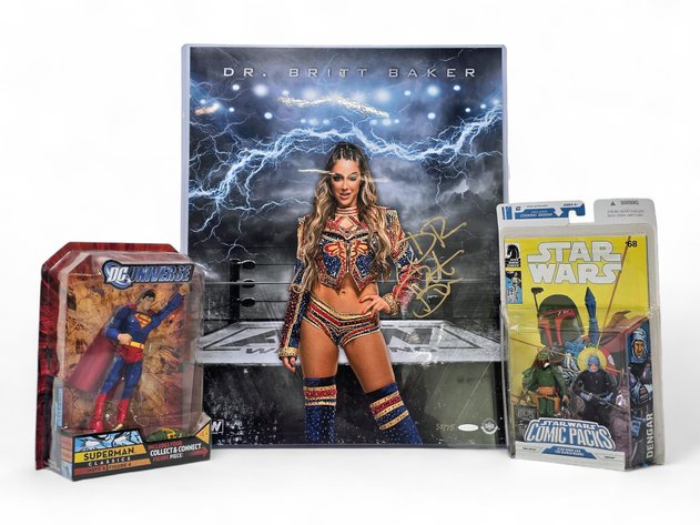 Signed Dr. Britt Baker Poster w/ Action Figures