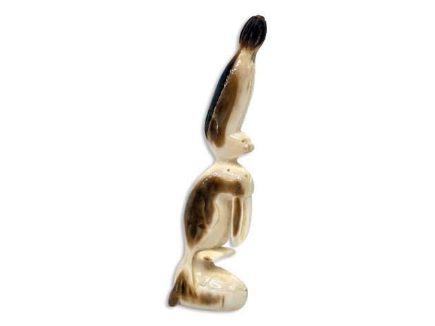 Fossilized Walrus Ivory Animal Totem Carving