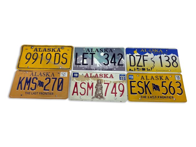 Alaska State License Plates - Northern Lights, Grizzly & More