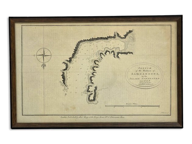 1780s Captain Cook Samganooda Harbor, Oonalaska Map