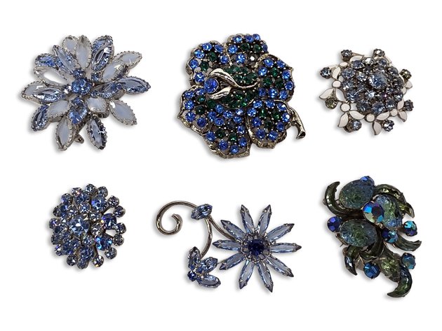 Rhinestone Pins & Brooches - Weiss & Others