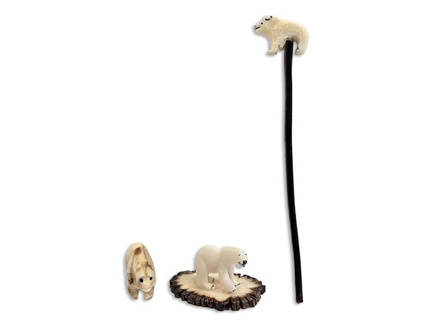 Walrus Ivory Polar Bear Figurines