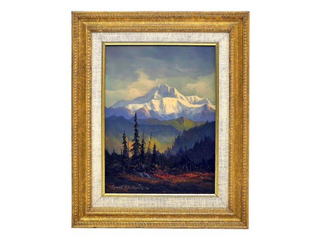 Ernest Robertson Denali Oil Painting, 1991
