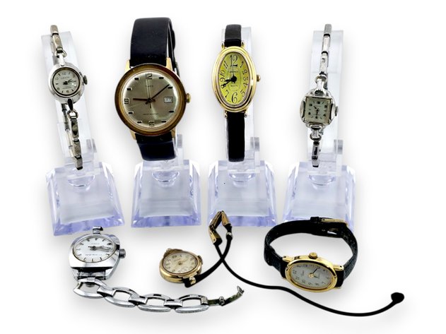 **Wristwatches - 10k Gold Hamilton Fairlane Watch w/ Timex, Orvin & Other Watches