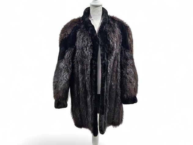 David Green Mid-Length Beaver Fur Coat