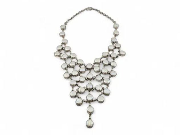 Sterling Silver & Pearl Multi-Tiered Necklace