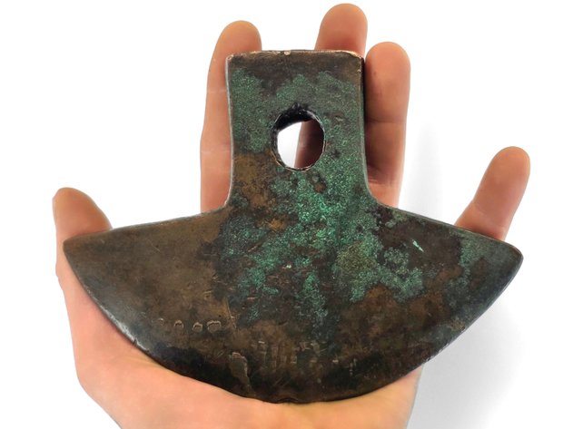 Copper-Alloy Crescent Axe Head, Attributed Pre-Columbian