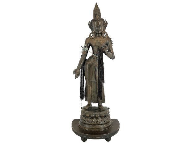 Large Indo-Nepalese Bronze Figure of the Goddess Lakshmi