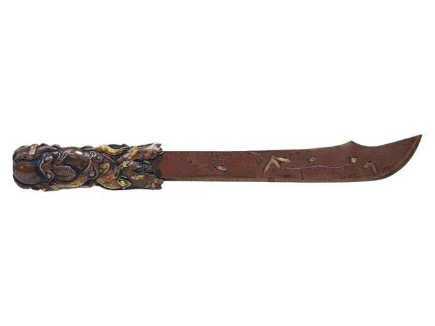 Meiji Japanese Mixed Metal Toad Letter Opener