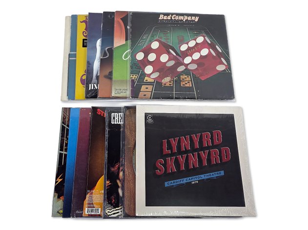 14x Vinyl Records - Jimi Hendrix, Bad Company, Lynyrd Skynyrd & More