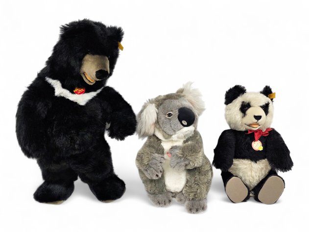 Steiff Kragenbär, Panda-Bär 1938 Replica & Koala Colo Bears,