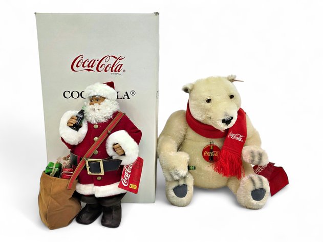 Steiff Christmas Coca-Cola Santa & Polar Bear, c.1999