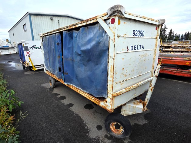 Delta Enclosed Airport Baggage Cart w/ 2 Tiers
