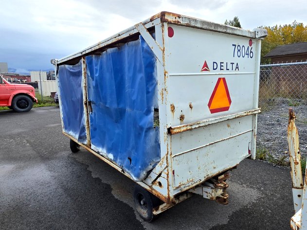 Delta Enclosed Airport Baggage Cart w/ 2 Tiers