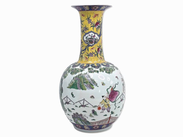 Chinese Famille Rose Boys at Play Vase, Probably Late Qing