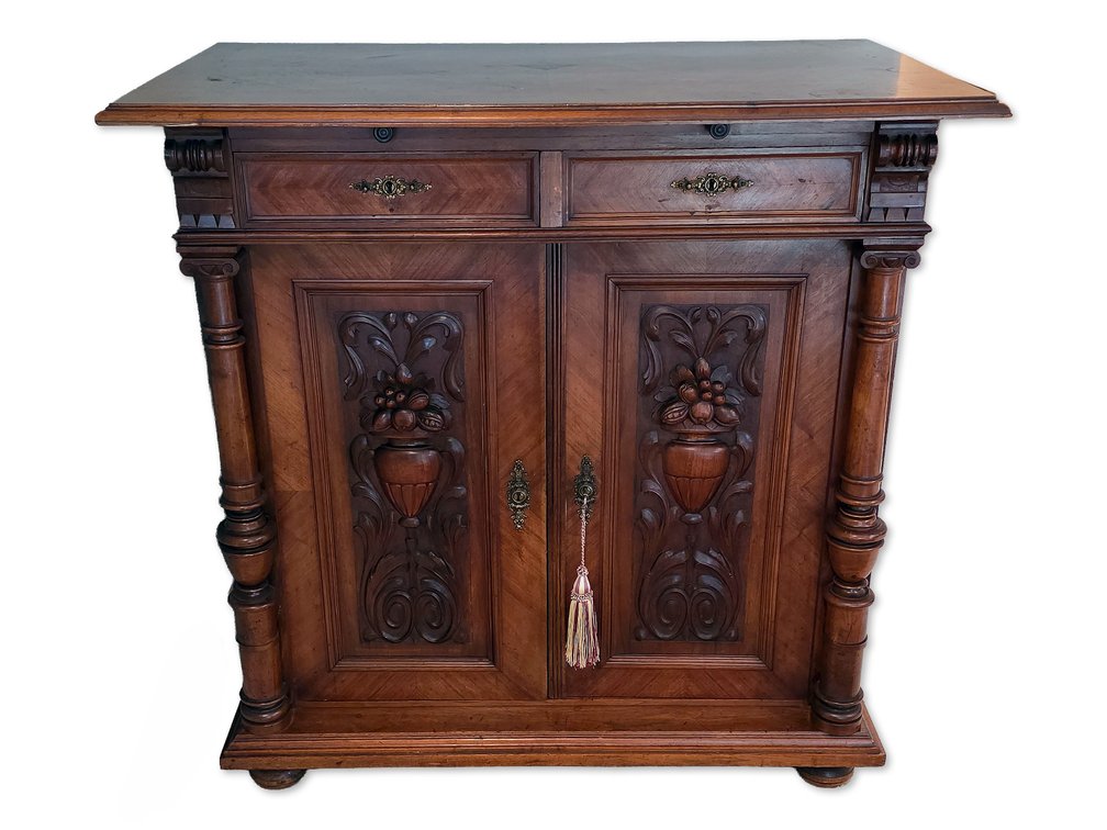 French Henry II Renaissance Revival Carved Walnut Buffet Cabinet, c. 1880–1890