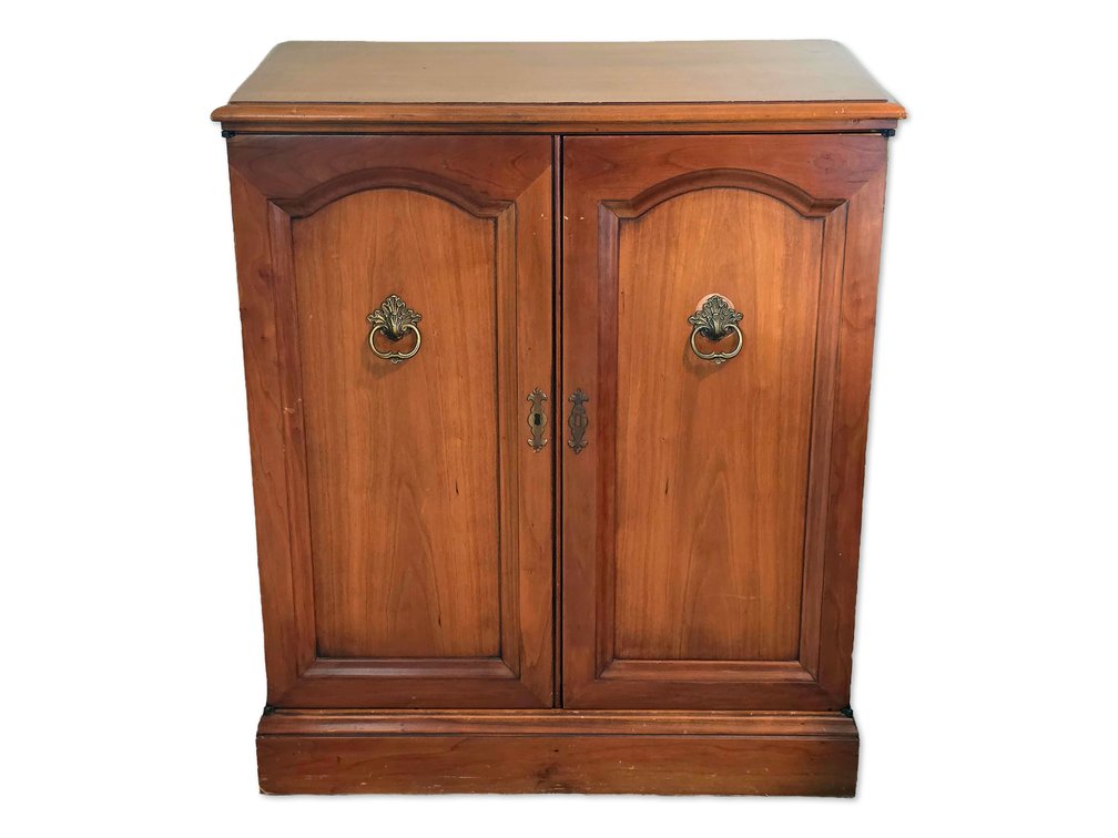 Magnavox Wooden Media Cabinet with Carved Arch-Panel Doors
