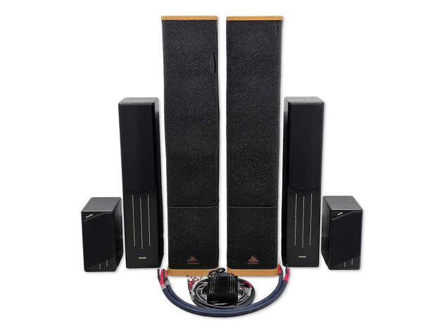 Merlin Speakers, Music System Battery BAM & Assorted Cables/Cords