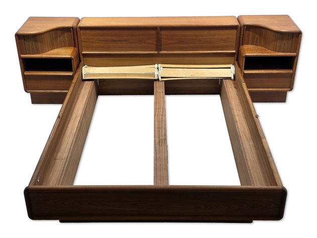 Mid-Century Danish Kibæk Møbelfabrik bed frame w/ Night Stands
