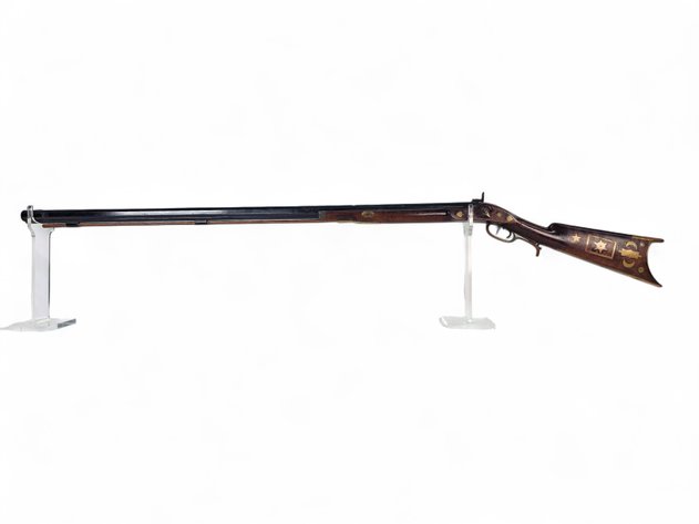 Antique Brass-Inlaid .40 Cal Half-Stock Percussion Rifle
