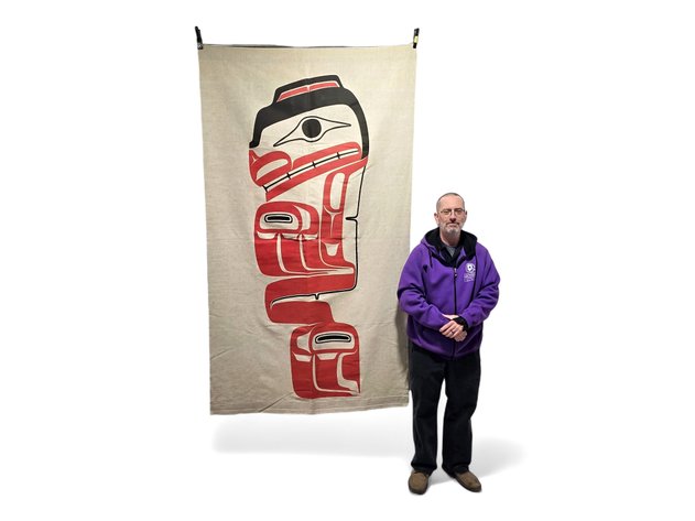 Robert Davidson “Grizzly Bear” Screenprinted Textile Banner