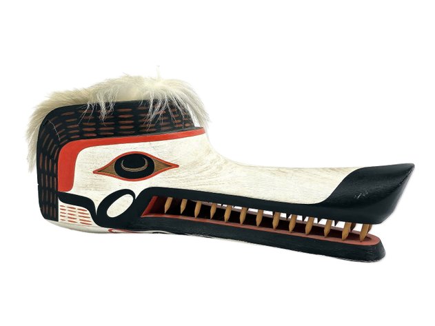 Art Thompson Nuu-chah-nulth Painted Cedar Wolf Mask, 1986