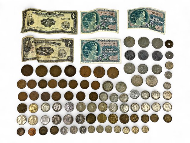 Philippine Notes, US Military Payment Certificates, Foreign Coins & Tokens