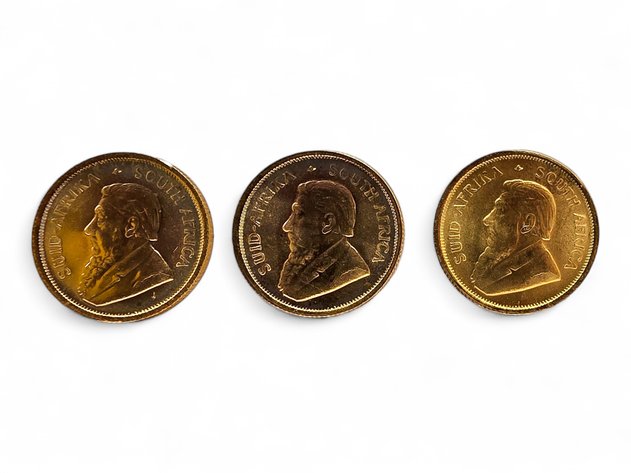 3x 1982 South African 1/10 ozt Gold Krugerrands