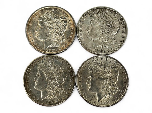1890, 1890-S, 1896, 1897 Morgan Silver Dollars