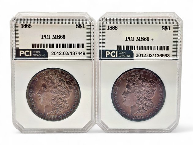 PCI MS65 & MS66+ 1888 Morgan Silver Dollars