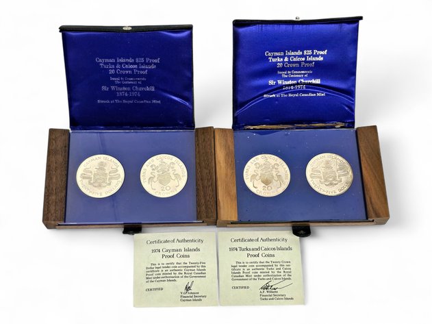1974 Winston Churchill Centenary Sterling Silver Coins