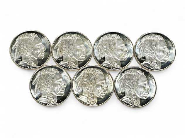 7x 1 ozt Buffalo .999 Fine Silver Rounds