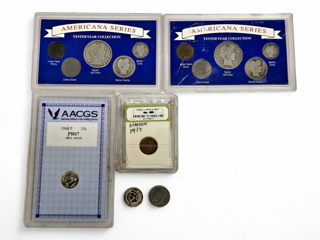 Americana Series Yesteryear Collections w/ Roosevelt Silver Dime, Liberty Head Nickel, Indian Head & Lincoln Cents