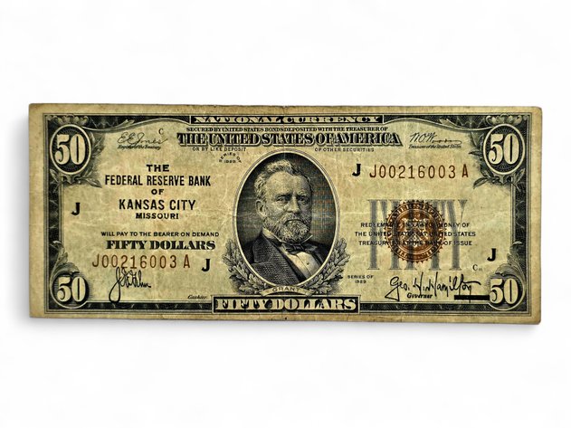 1929 $50 Kansas City Federal Reserve Bank Note