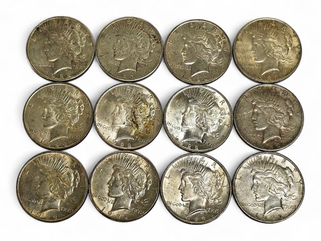 12x 1922 Peace Silver Dollars