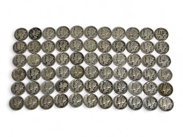 66x Mercury Silver Dimes