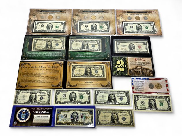 Jefferson & Washington Coins, $2 Notes & $1 Silver Certificates