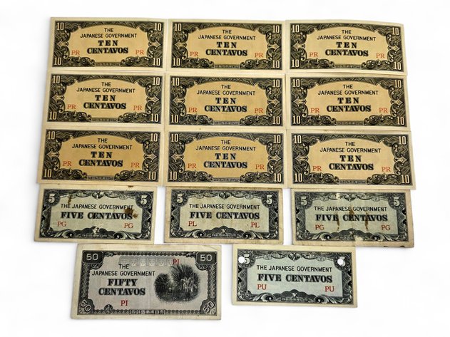 14x Japanese Invasion Money w/ Philippines Block Codes