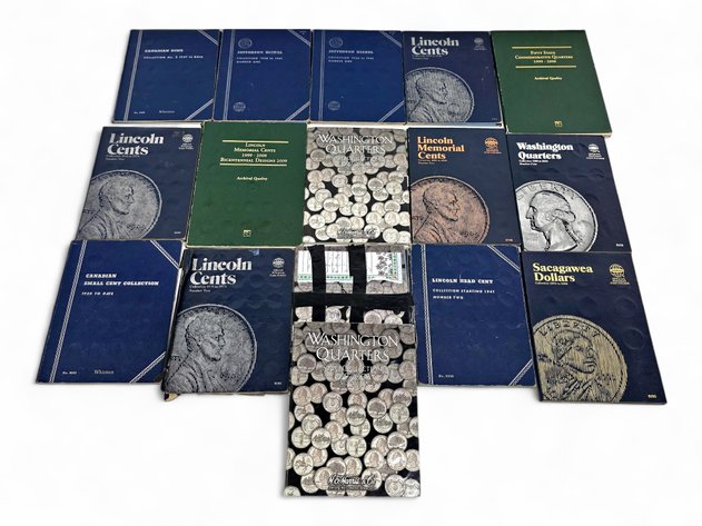 Lincoln Cents, Jefferson Nickels, Washington Quarters & Canadian Coin Folios