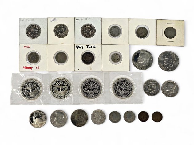 Mixed U.S. Silver & Non-Silver Coins w/ Marshall Island Commemorative Coins