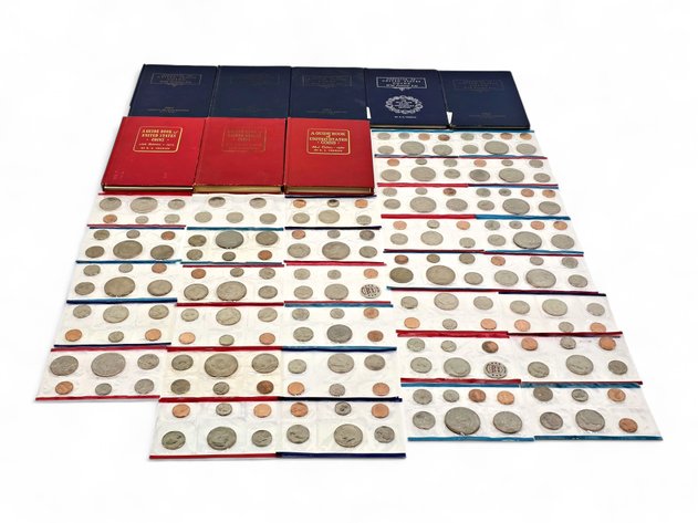1972, 1974, 1976, 1977 & 1990 U.S. Mint Sets w/ Coin Reference Books